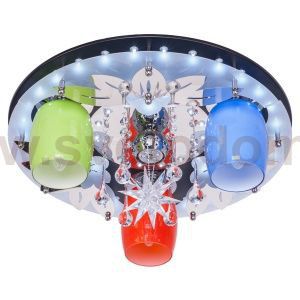 Светильник ЭкономСвет 8323/3+1BK+CR MIX RC WTLED