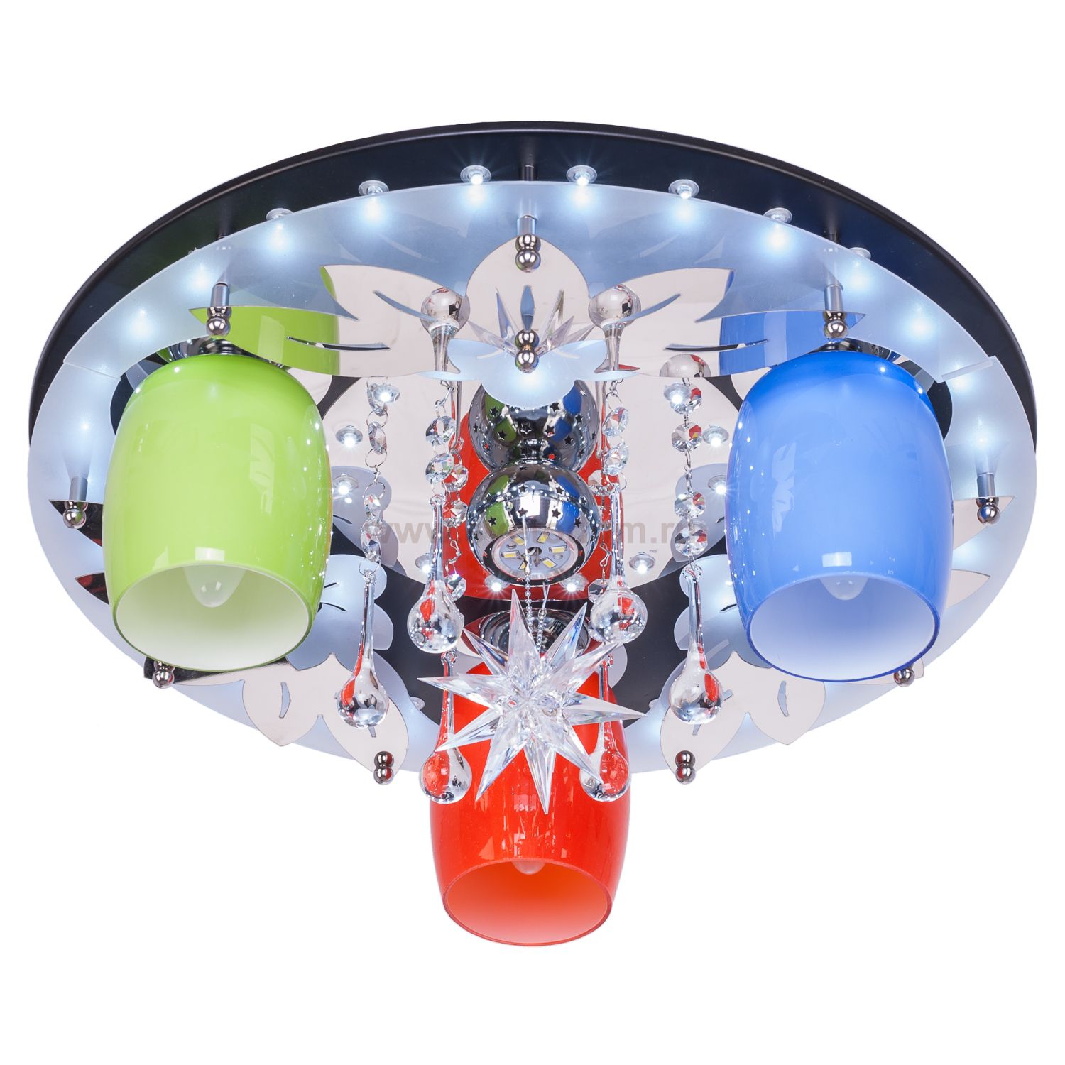 Потолочный светильник Экономсвет 8323/3+1BK+CR MIX RC WTLED