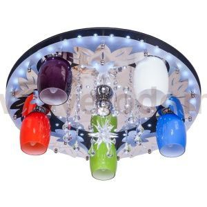 Светильник ЭкономСвет 8323/5+1BK+CR MIX RC WTLED