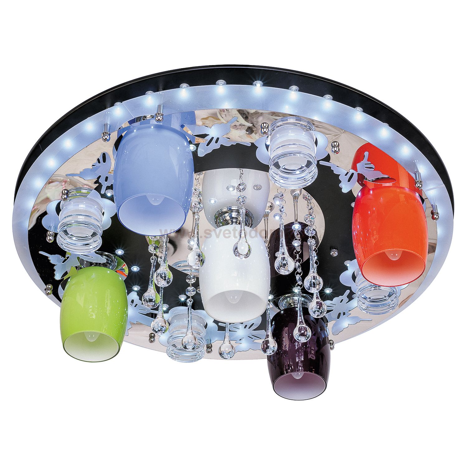 Потолочный светильник Экономсвет 8324/5+4BK+CR MIX RC WTLED