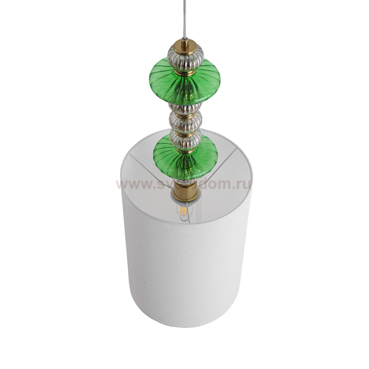 8337/1A MODERNI бронза/белый/зеленый, металл/стекло/текстиль Подвес E27 60W 220V ILMIRA
