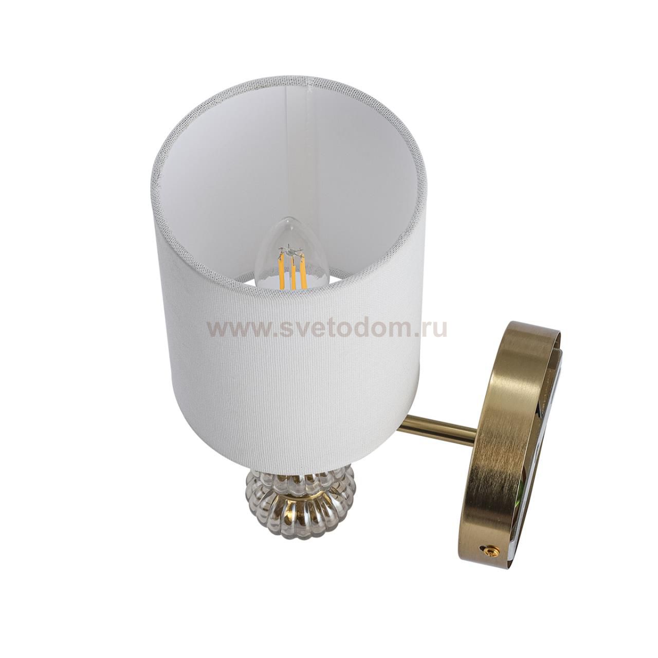 8337/1W MODERNI бронза/белый, металл/стекло/текстиль Бра E14 40W 220V ILMIRA