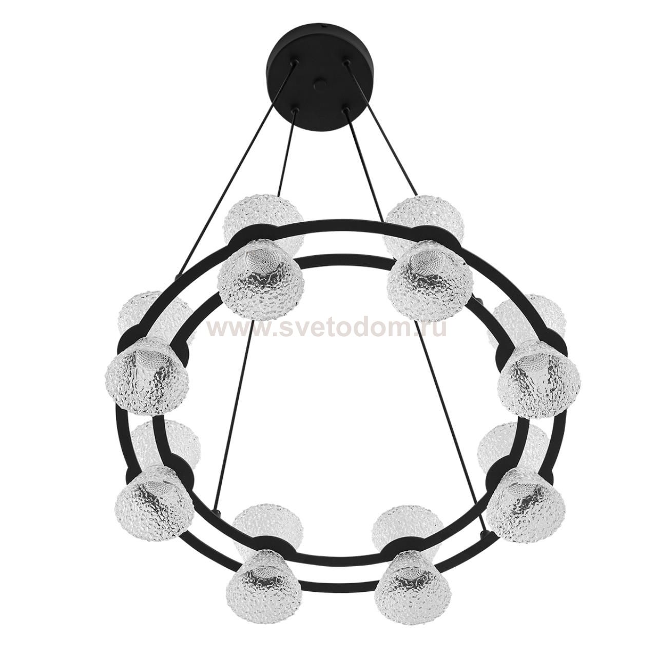 8341/28L LEDIO LN черный/прозрачный металл/акрил Люстра подвесная LED 28W 3000K 220V VINORA