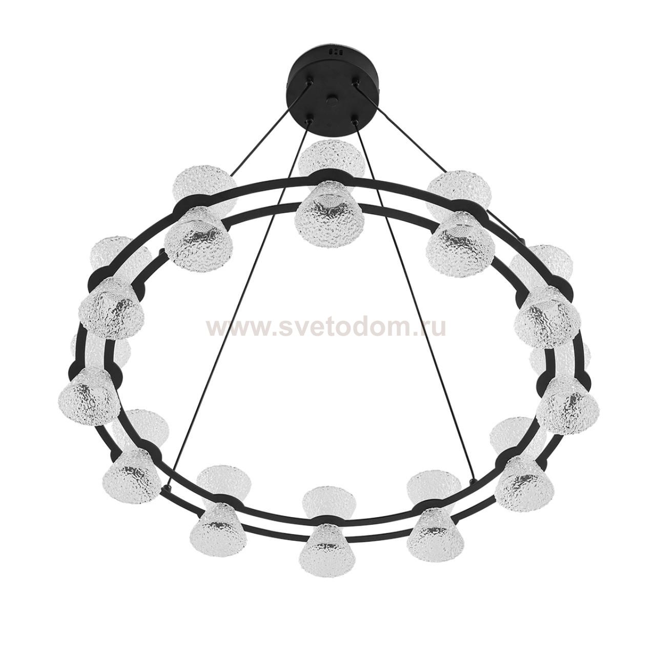 8341/42L LEDIO LN черный/прозрачный металл/акрил Люстра подвесная LED 42W 3000K 220V VINORA