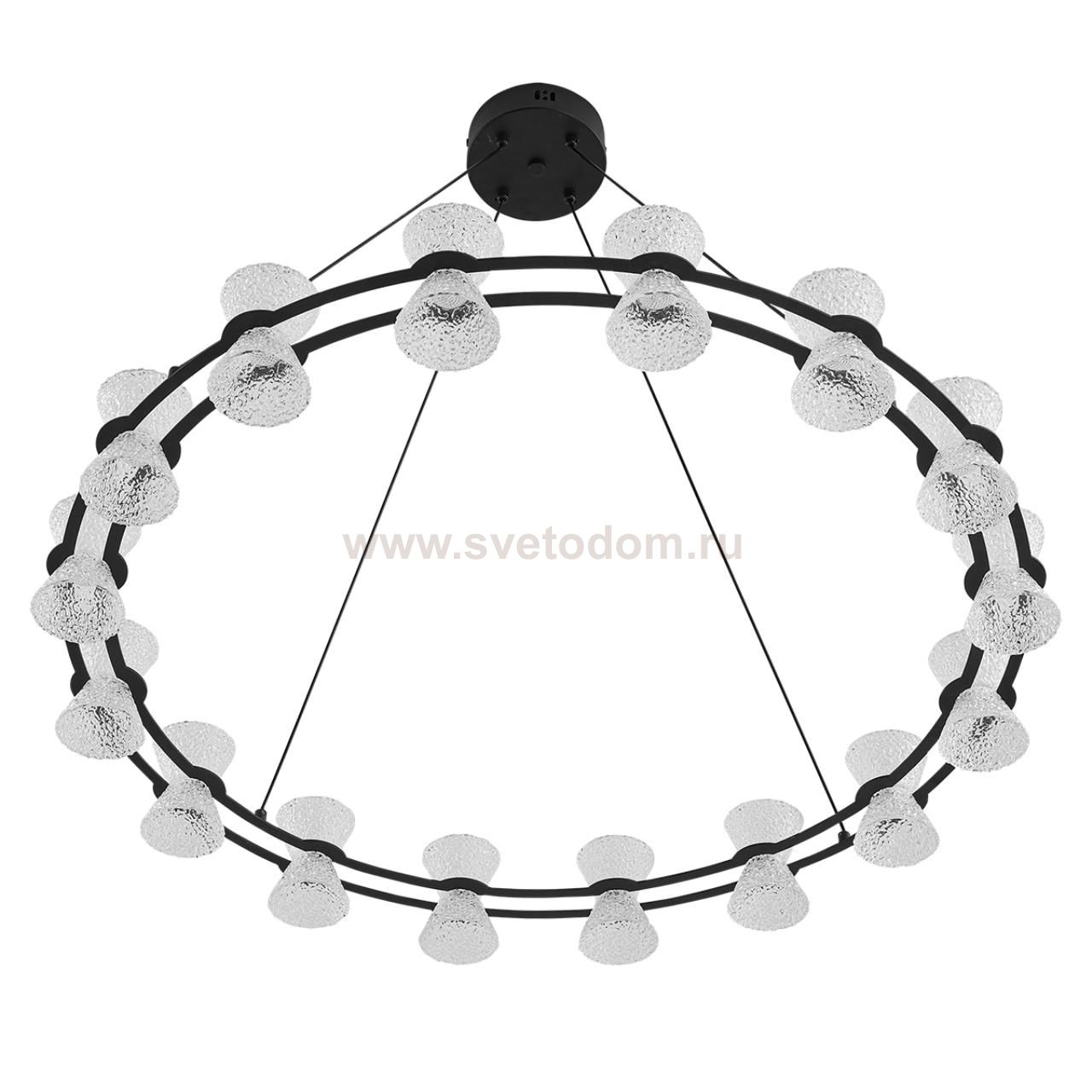 8341/54L LEDIO LN черный/прозрачный металл/акрил Люстра подвесная LED 54W 3000K 220V VINORA