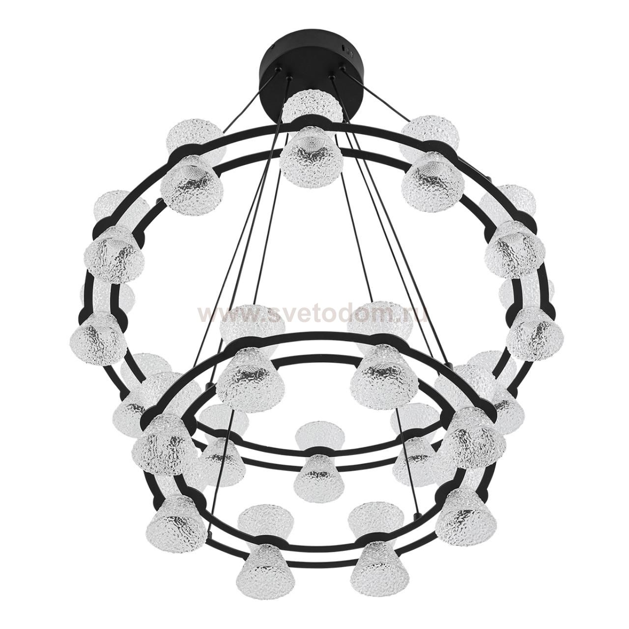 8341/70L LEDIO LN черный/прозрачный металл/акрил Люстра подвесная LED 70W 3000K 220V VINORA