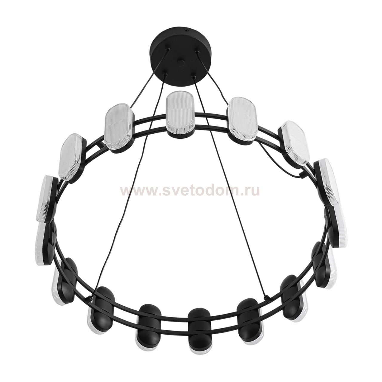 8342/35L LEDIO LN черный/белый металл/акрил Люстра подвесная LED 35W 4000K 220V OVELA