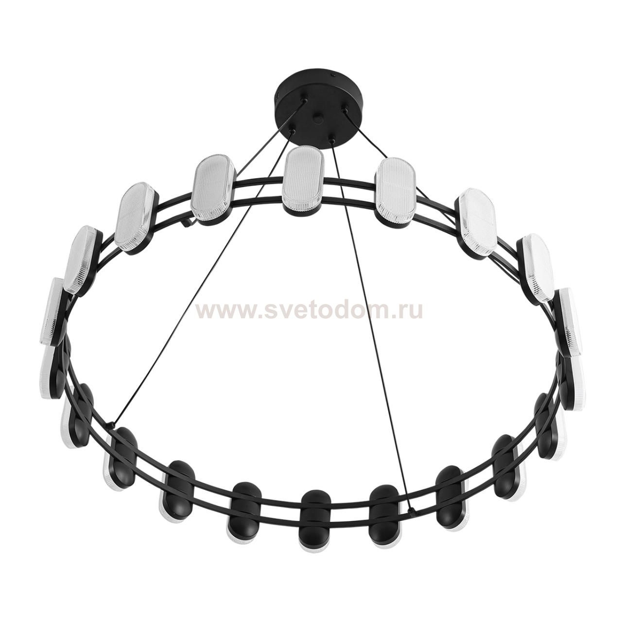 8342/40L LEDIO LN черный/белый металл/акрил Люстра подвесная LED 40W 4000K 220V OVELA