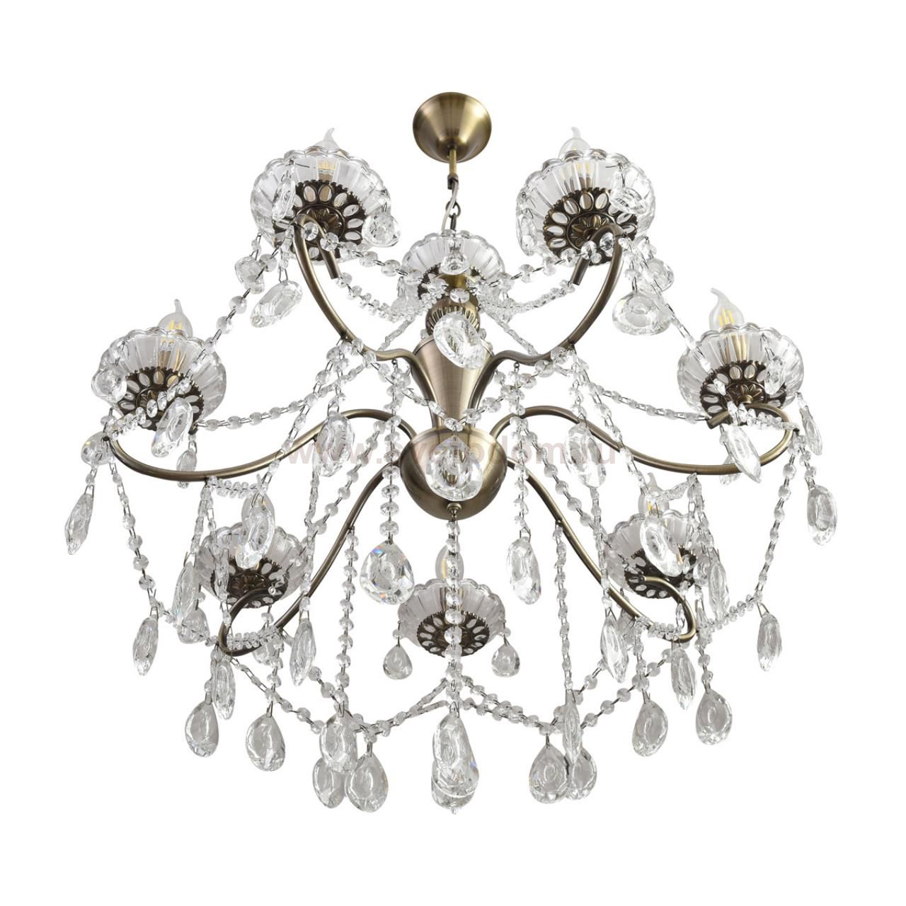 8346/7 CLASSI бронза/прозрачный, металл/хрусталь Люстра потолочная E14 7*40W 220V LUINA