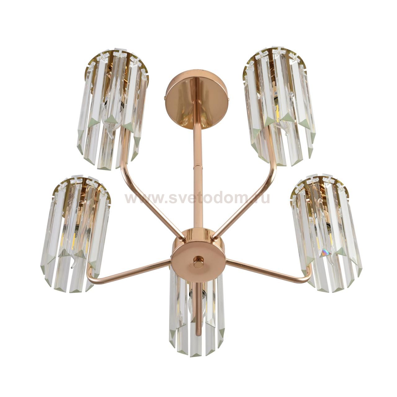 8347/5 CLASSI золото/прозрачный, металл/хрусталь Люстра подвесная E14 5*40W 220V FAVLA