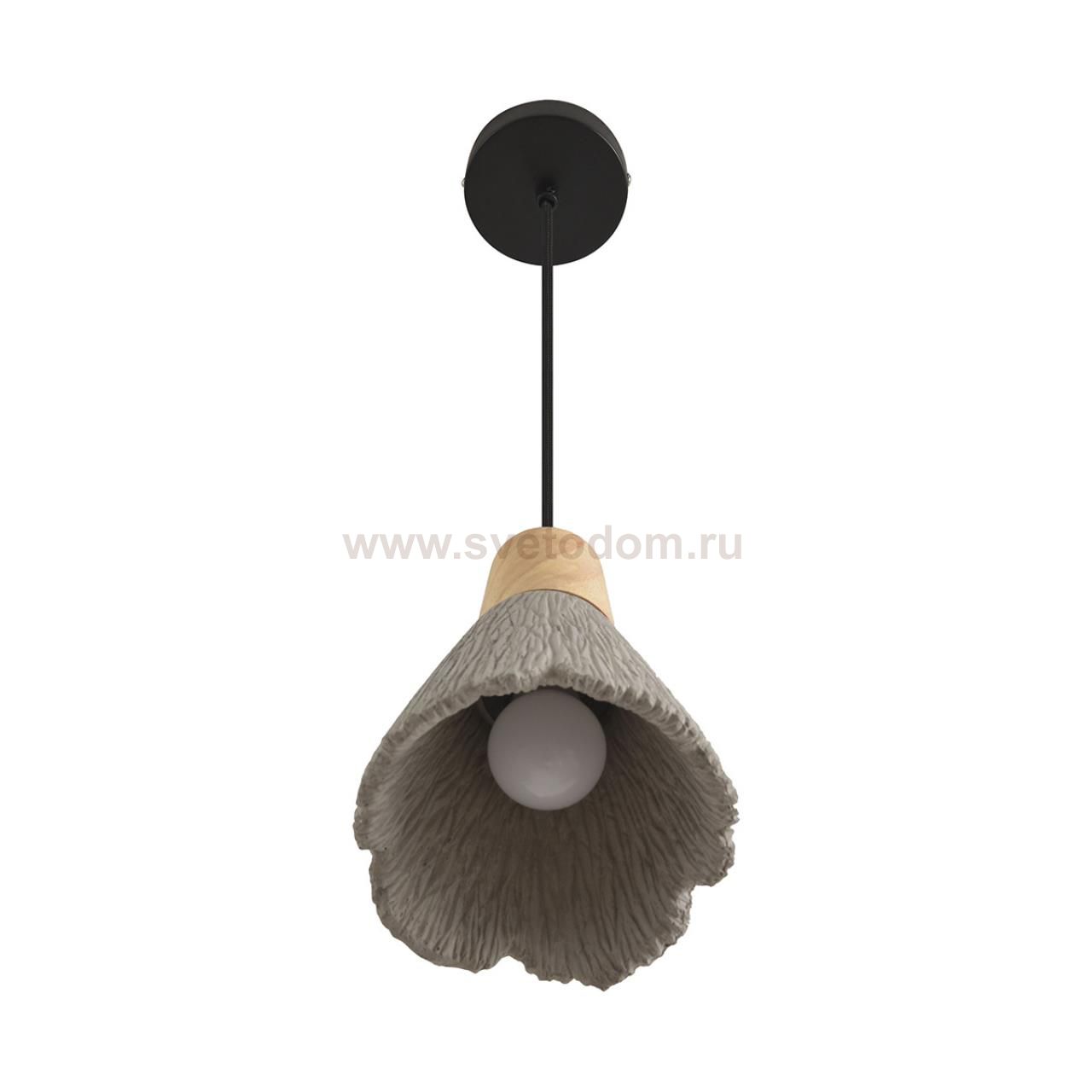 8351/1B SUSPENTIONI черный/серый/бежевый, металл/дерево/цемент Подвес E27 60W 220V EOLIANA