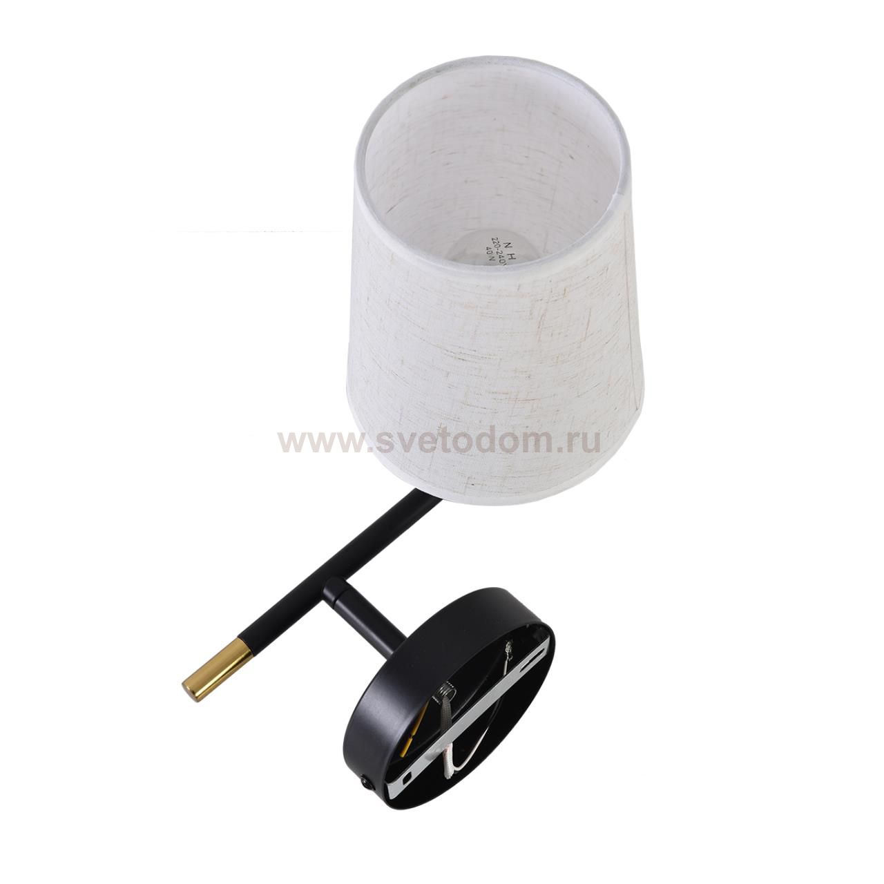 8359/1W CLASSI медь/черный/белый, металл/текстиль Бра E27 60W 240V CLAUDI