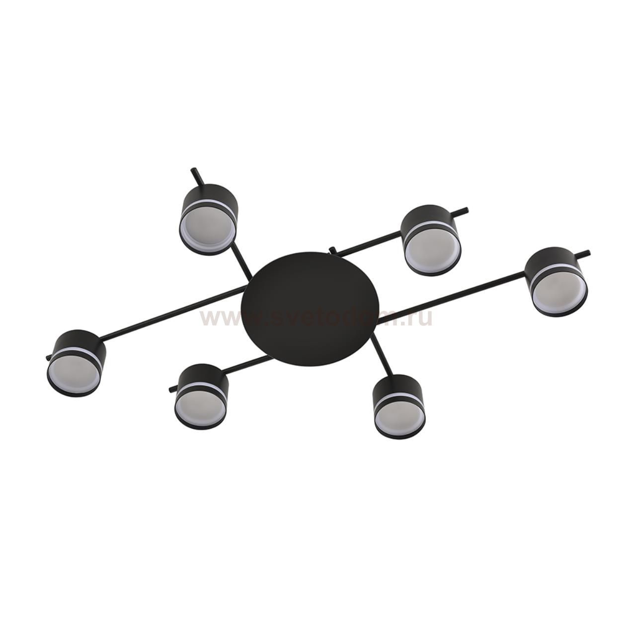 8362/6C COMFI LN 000 черный, металл/акрил Светильник потолочный GX53 LED 6*7W 220V BERTY