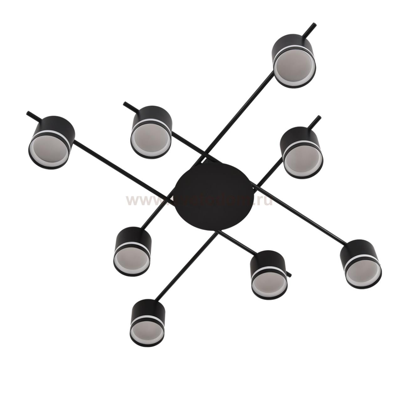 8362/8C COMFI LN 000 черный, металл/акрил Светильник потолочный GX53 LED 8*7W 220V BERTY