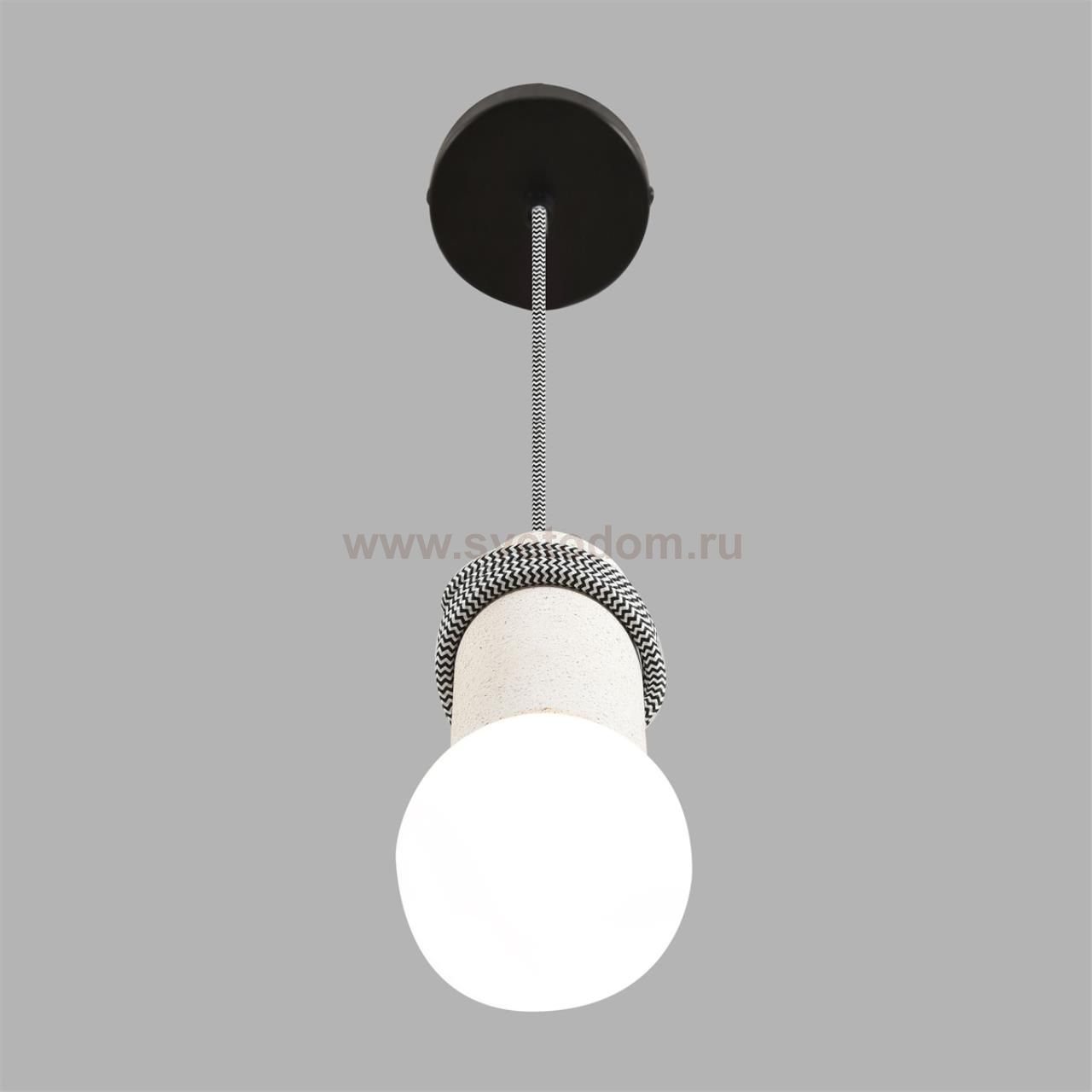 8363/1A ECO LN26 330 черный/белый, металл/бетон Подвес E27 LED 10W 220V TESLA