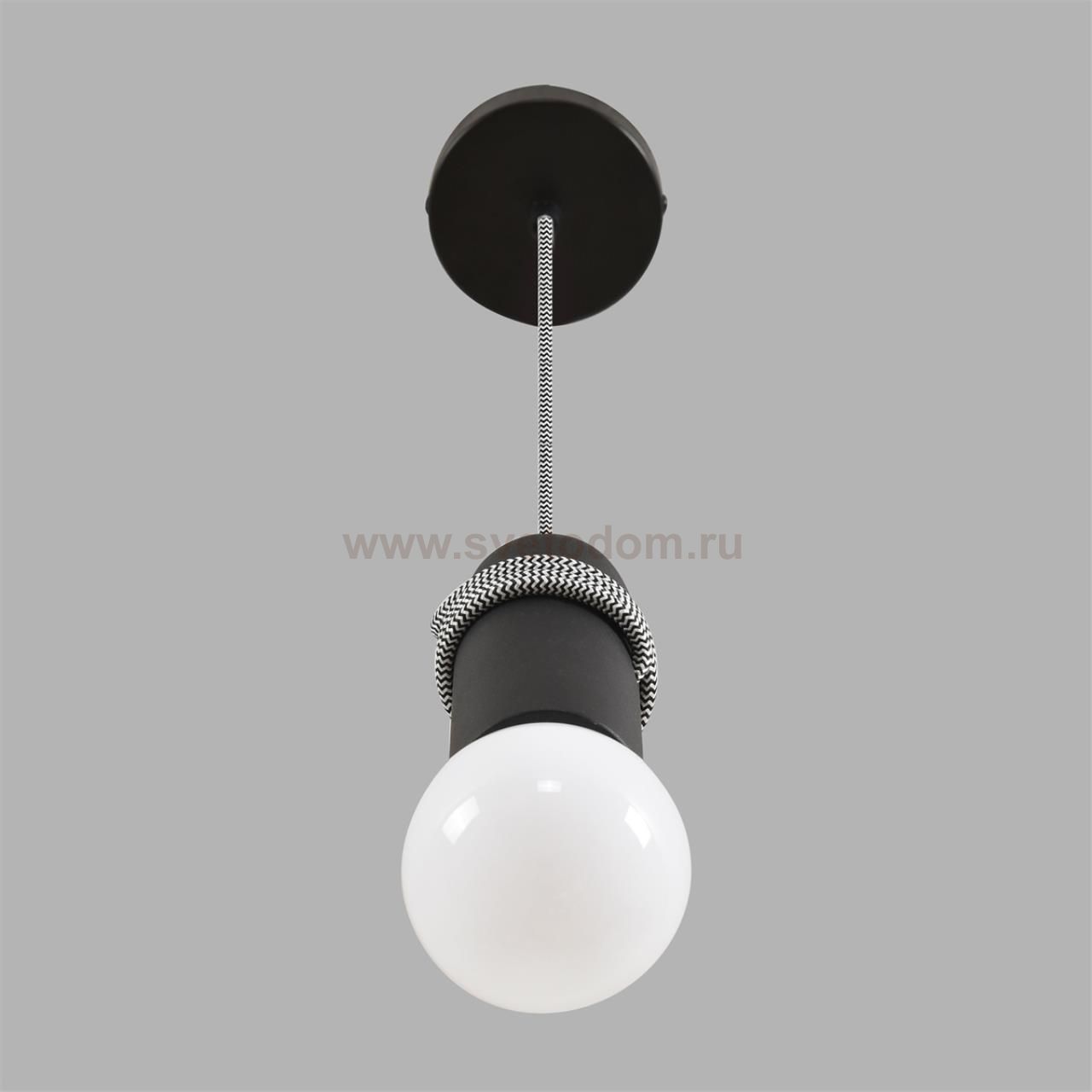 8364/1A ECO LN26 330 черный, металл/бетон Подвес E27 LED 10W 220V TESLA