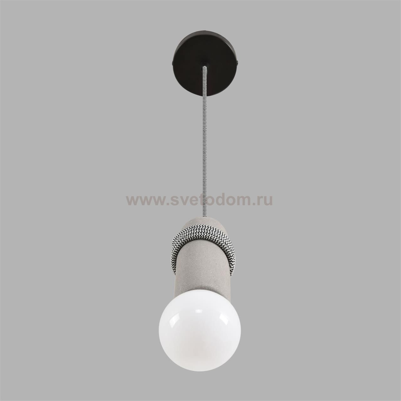 8365/1A ECO LN26 330 черный/серый, металл/бетон Подвес E27 LED 10W 220V TESLA