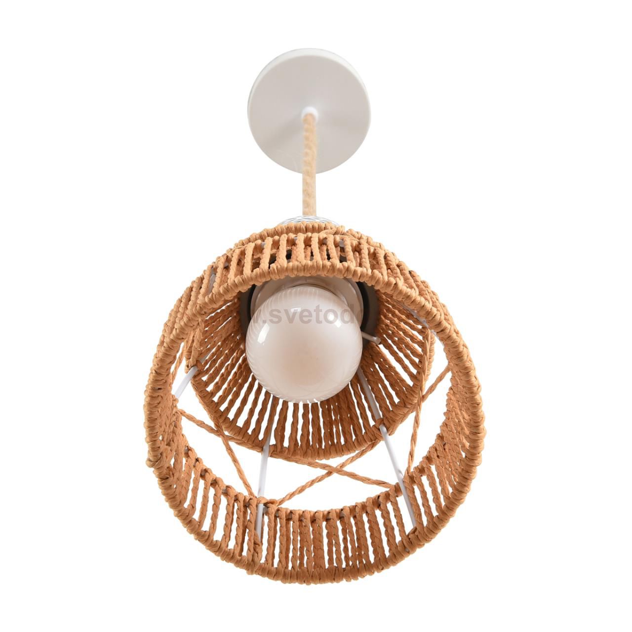 8367/1B ECO LN26 327 белый/бежевый, цемент/металл/джутовый шнур Подвес E27 LED 10W 220V BOHO