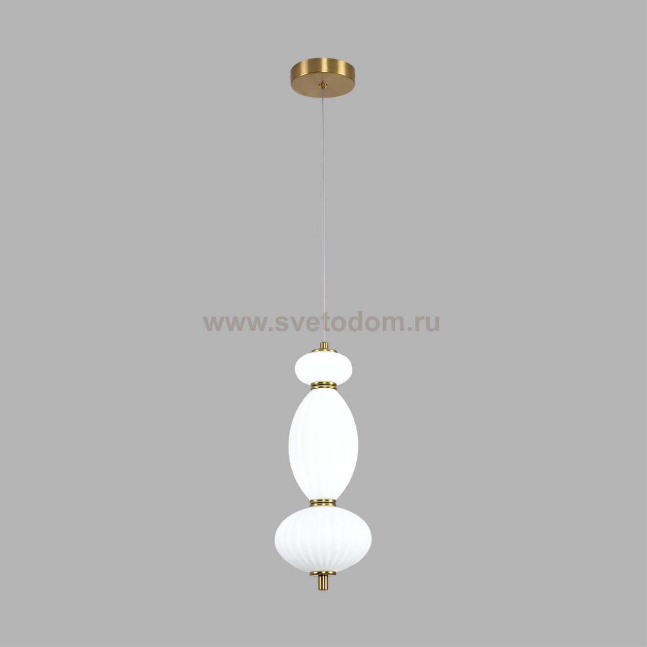 8369/15L LEDIO LN26 376 латунь/белый, металл/стекло Подвес LED 8W 3000/4000/6000K 220V LIALDA