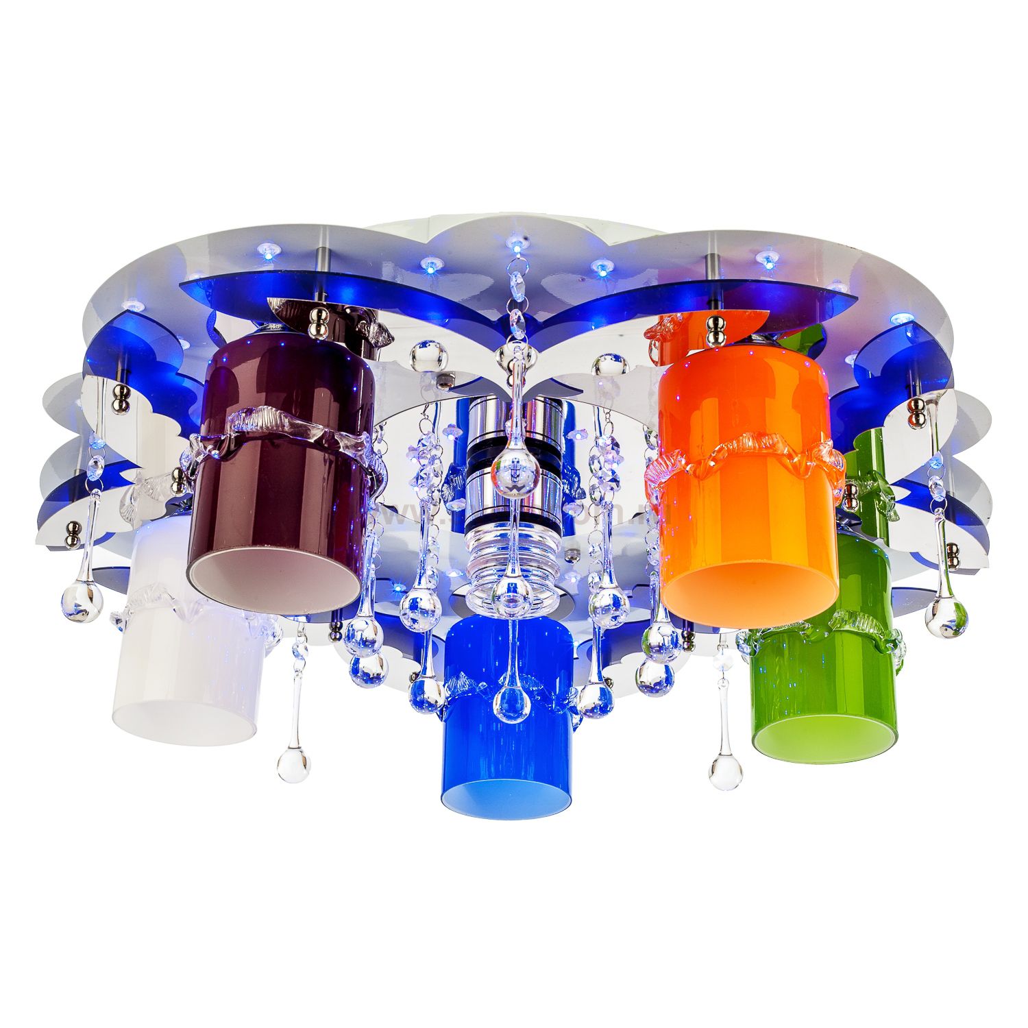 Светильник ЭкономСвет 8369/5+1WT+CR RC MIX(RBP)LED