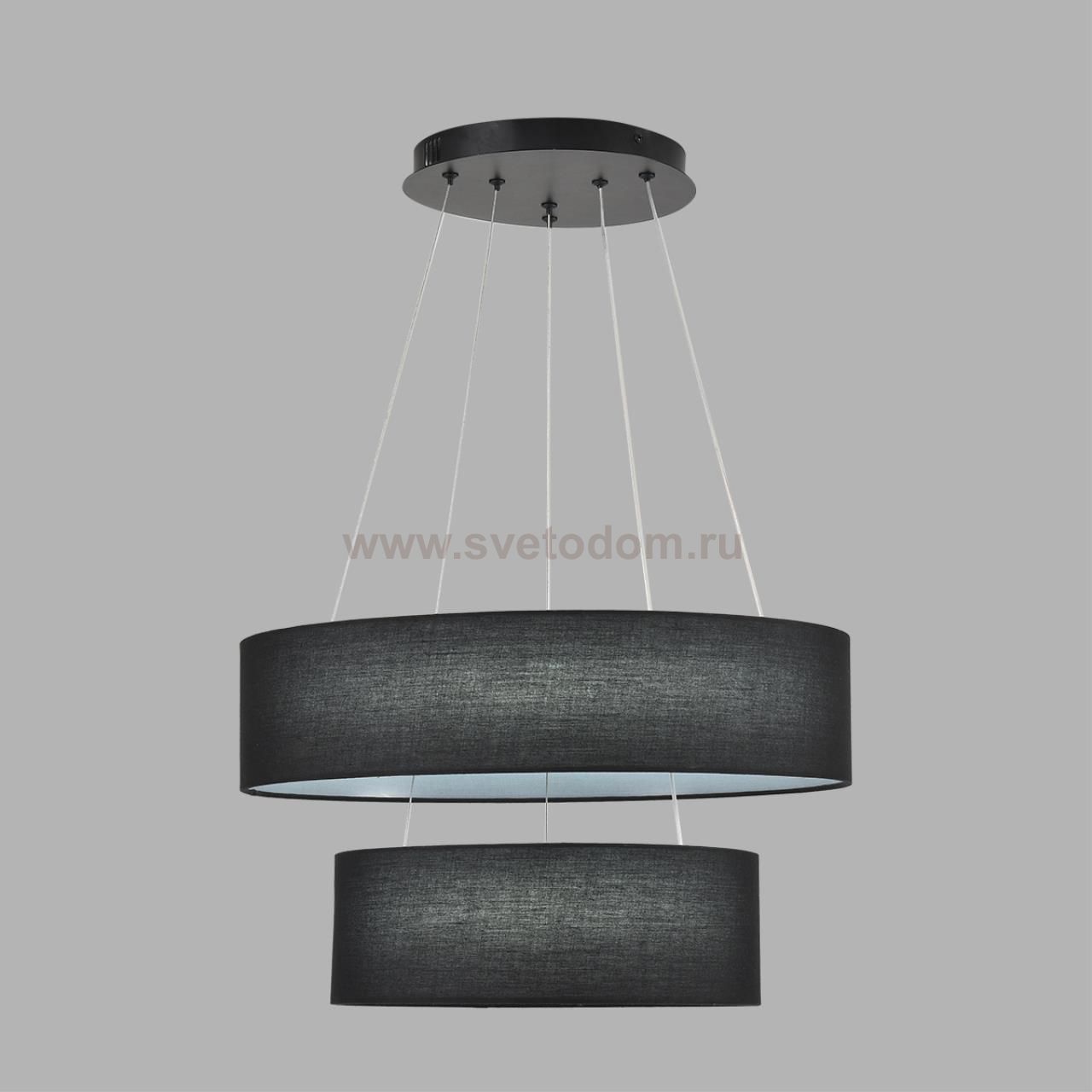 8373/55L LEDIO LN26 257 черный, металл/текстиль/силикон Люстра подвесная LED 55W 3000/4000/6000K 220V SAVA