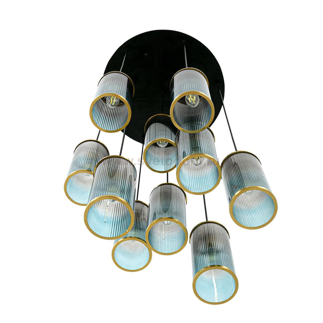 8401/10 MODERNI LN черный/античная бронза/серо-синий, металл/стекло Люстра E14 10*40W 220V MURANO