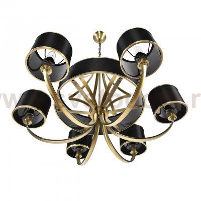 8406/9 MODERNI LN26 000 античная бронза/черный металл/текстиль Люстра E14 6*40W + G9 3*20W 220V DEMETRA