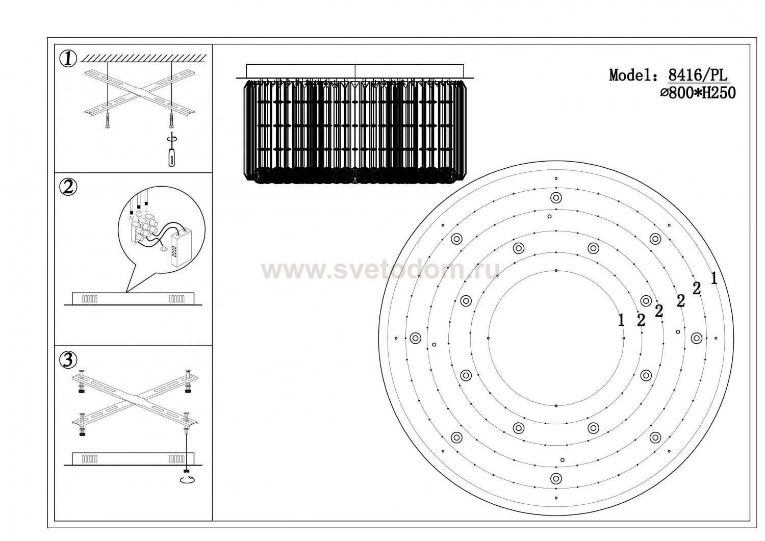Люстра потолочная хрустальная 800мм G9*16 Newport 8416/PL хром