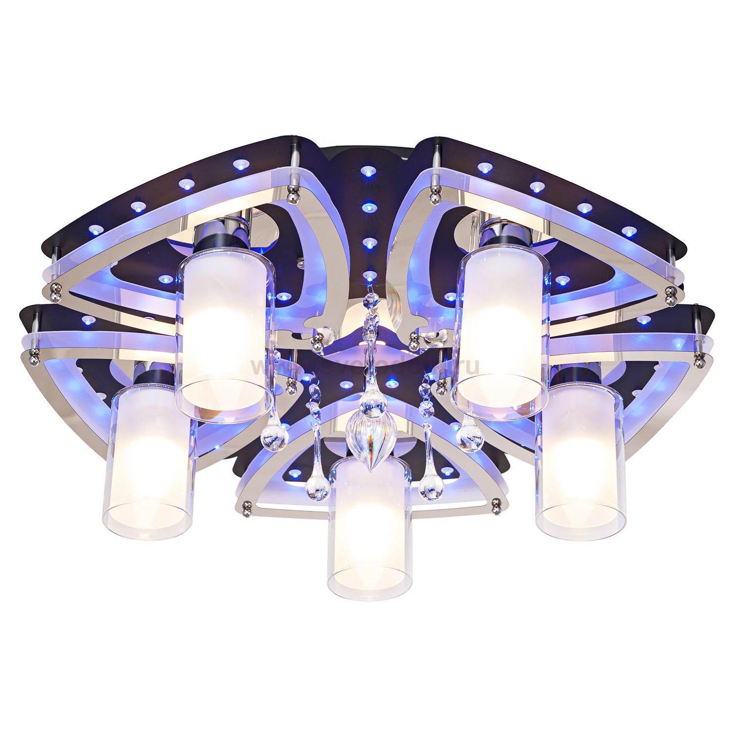 Люстра космос Экономсвет 8429/5BK+CR RC RBPLED