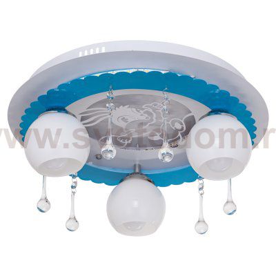 Люстра для детской Экономсвет 8449/3WT RC WT MIXLED