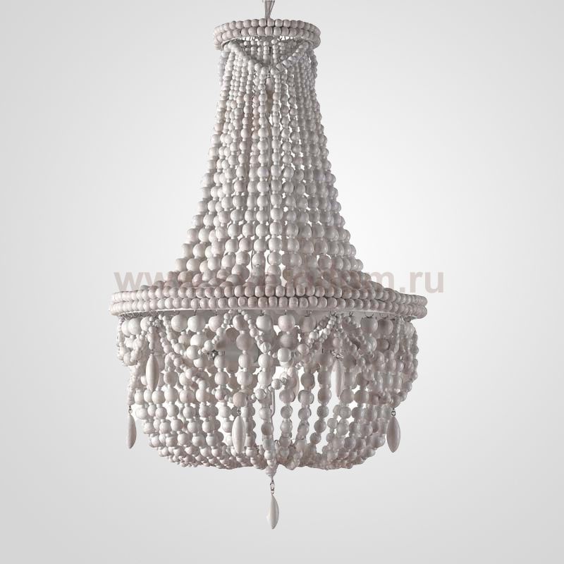 Люстра RH Anselme White Wood Large Chandelier ImperiumLoft 84548-22