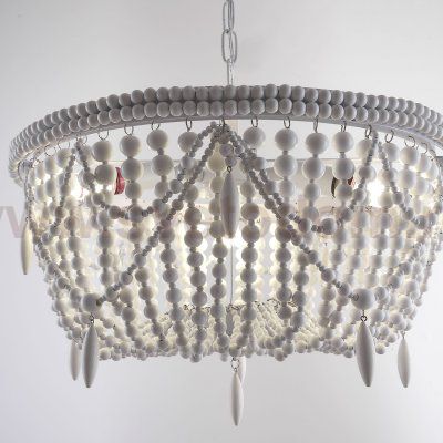 Подвесная Люстра Rh Anselme White Wood Weathered Chandelier By Imperiumloft