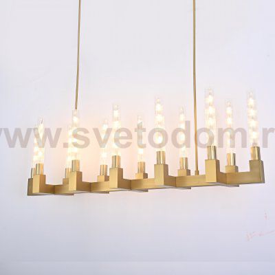 Люстра RH CANELLE Linear Chandelier 12 Modern Brass ImperiumLoft 84598-22
