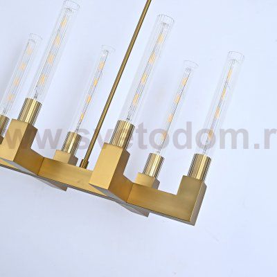 Люстра RH CANELLE Linear Chandelier 12 Modern Brass ImperiumLoft 84598-22