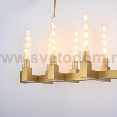 Люстра RH CANELLE Linear Chandelier 12 Modern Brass ImperiumLoft 84598-22
