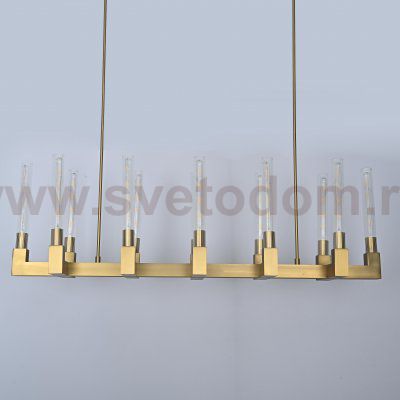 Люстра RH CANELLE Linear Chandelier 12 Modern Brass ImperiumLoft 84598-22
