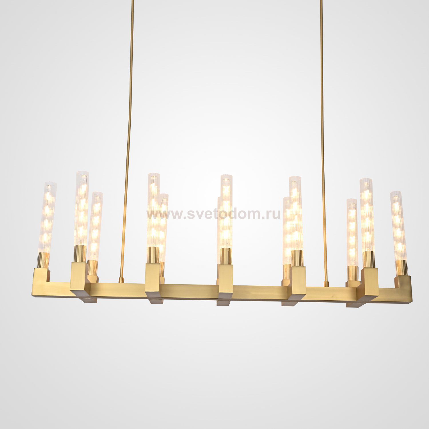 Люстра RH CANELLE Linear Chandelier 12 Modern Brass ImperiumLoft 84598-22