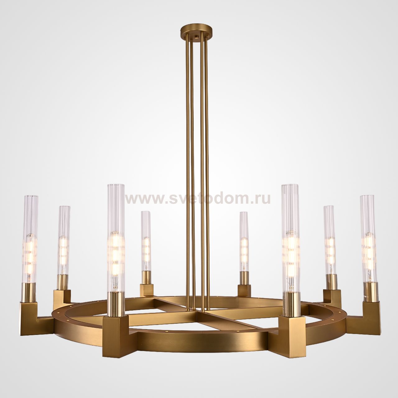 Люстра На Штанге Canelle Round Chandelier 8 Modern Brass By Imperiumloft