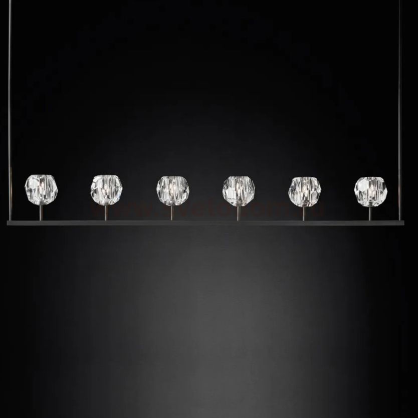 Люстра RH Boule De Cristal Linear Chandelier 6 Black ImperiumLoft 84807-22