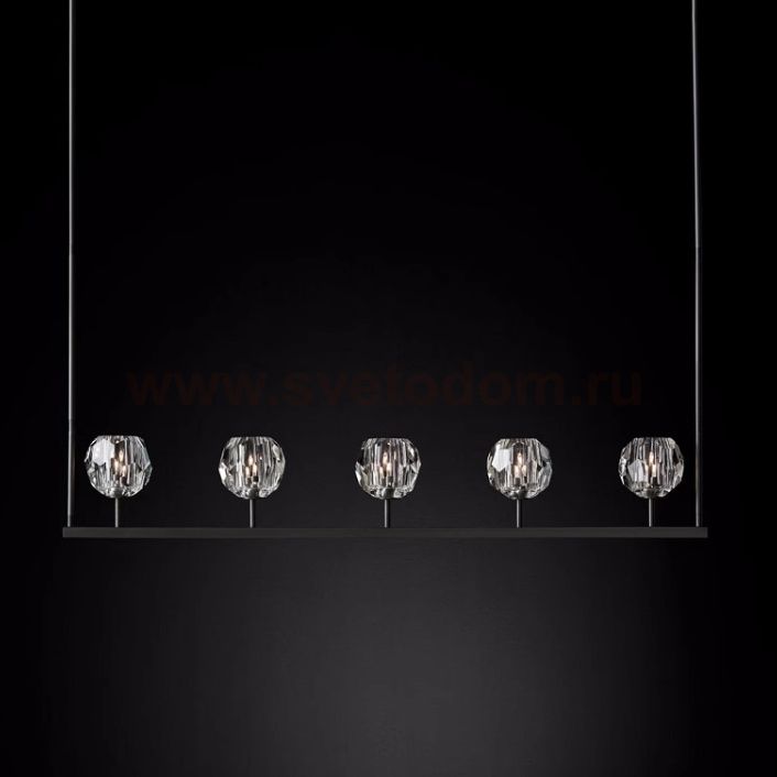 Люстра RH Boule De Cristal Linear Chandelier 5 Black ImperiumLoft 84808-22