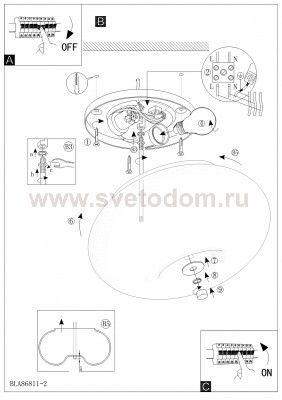 Настенно-потолочный светильник 280мм Eglo 86811 OPTICA
