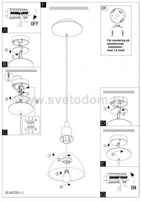 Светильник подвесной Eglo 87054 BRENDA