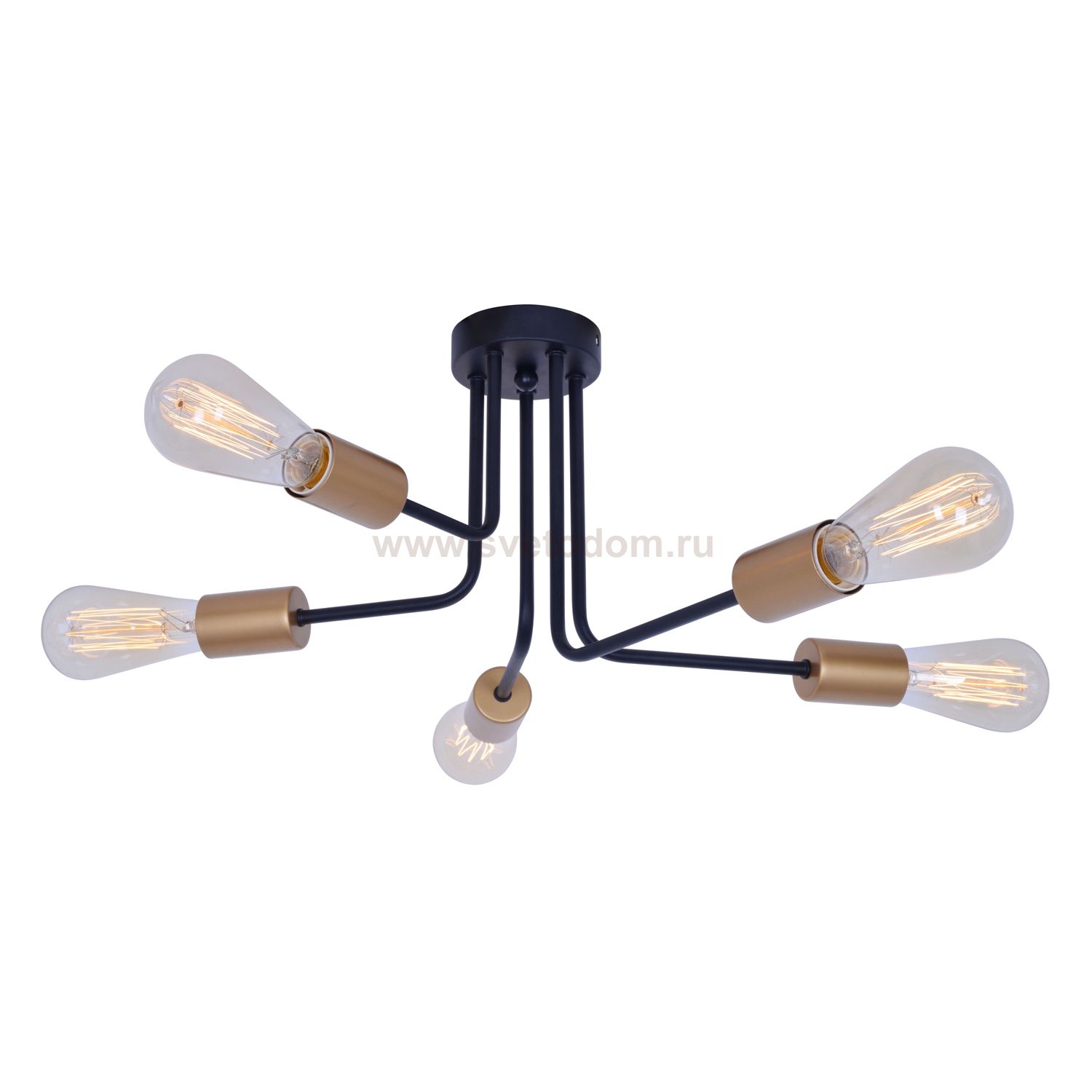 Светильник ЭкономСвет 87211/5BK+GD