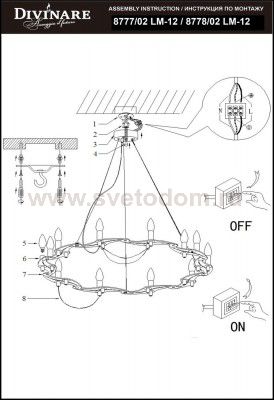 Люстра с красными проводами Divinare 8777/02 LM-12 CAPILLARI