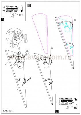 Настенно-потолочный светильник Eglo 87792 PASCAL 1