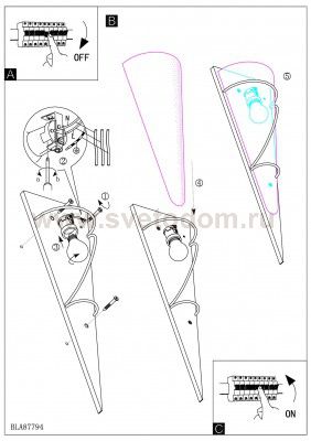 Настенно-потолочный светильник Eglo 87794 PASCAL 1