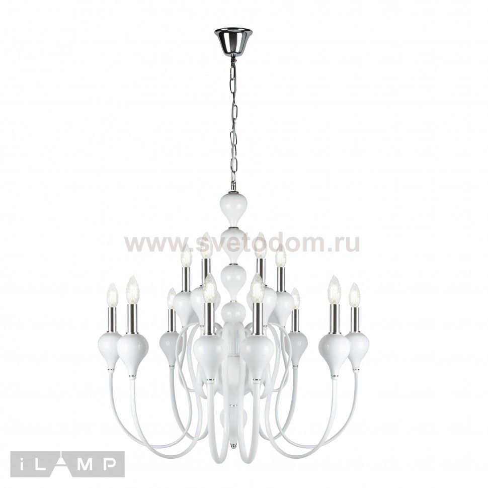 Подвесная люстра iLamp Lady 88003-8+4 Белая
