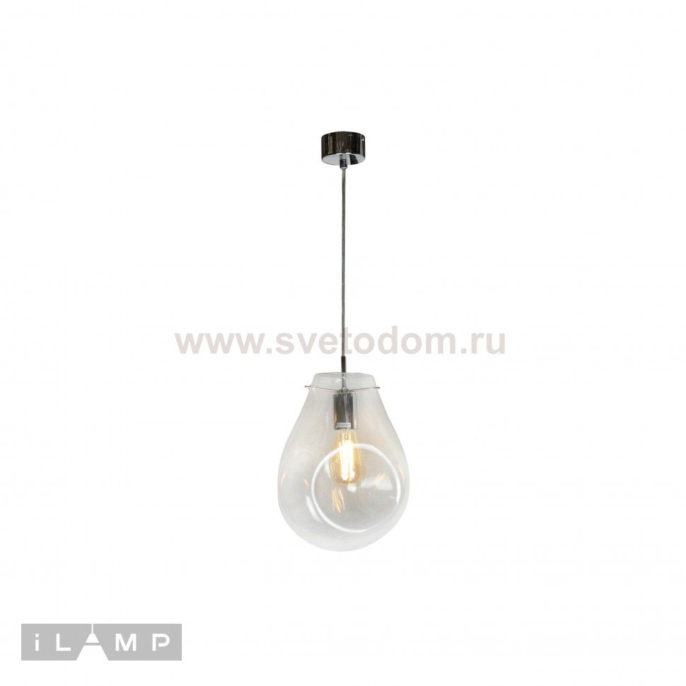 Подвесной светильник iLamp Pear 8827/1P Хром+прозрачный