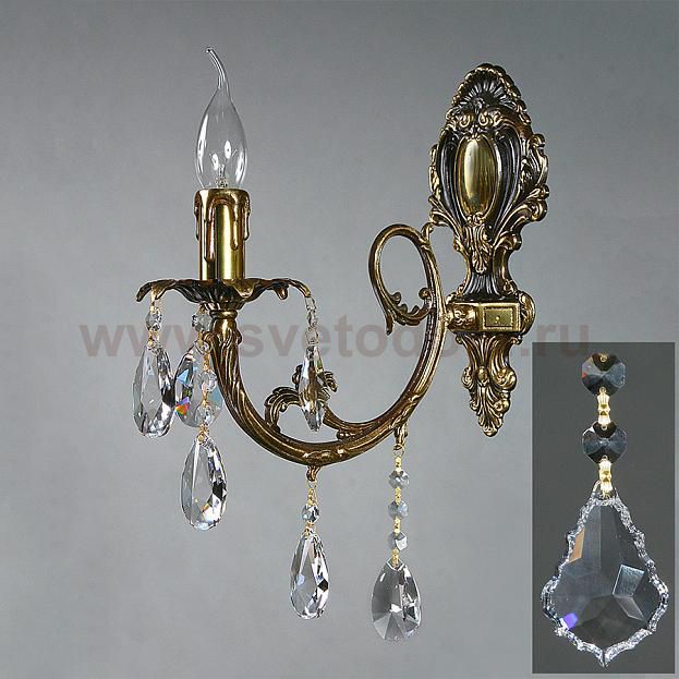 Светильник бра Ambiente 8888/1 PB Leaf crystal