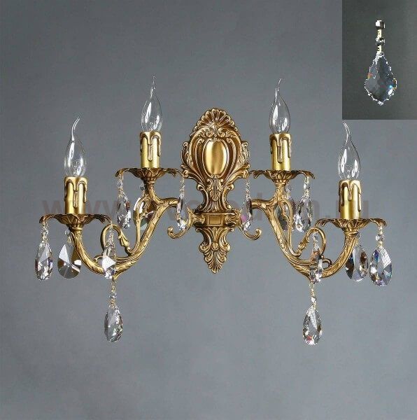 Светильник бра Ambiente 8888/2+2 AB Leaf crystal